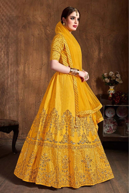 Yellow Colour Art Silk Lehenga Choli LC1010076 A