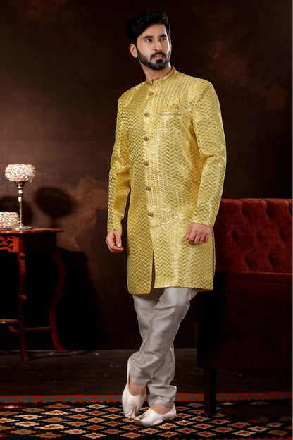 Yellow Colour Art Silk Sherwani SH1040361