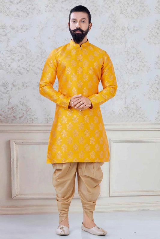 Yellow Colour Banarasi Festival Wear Dhoti Kurta KP1130076