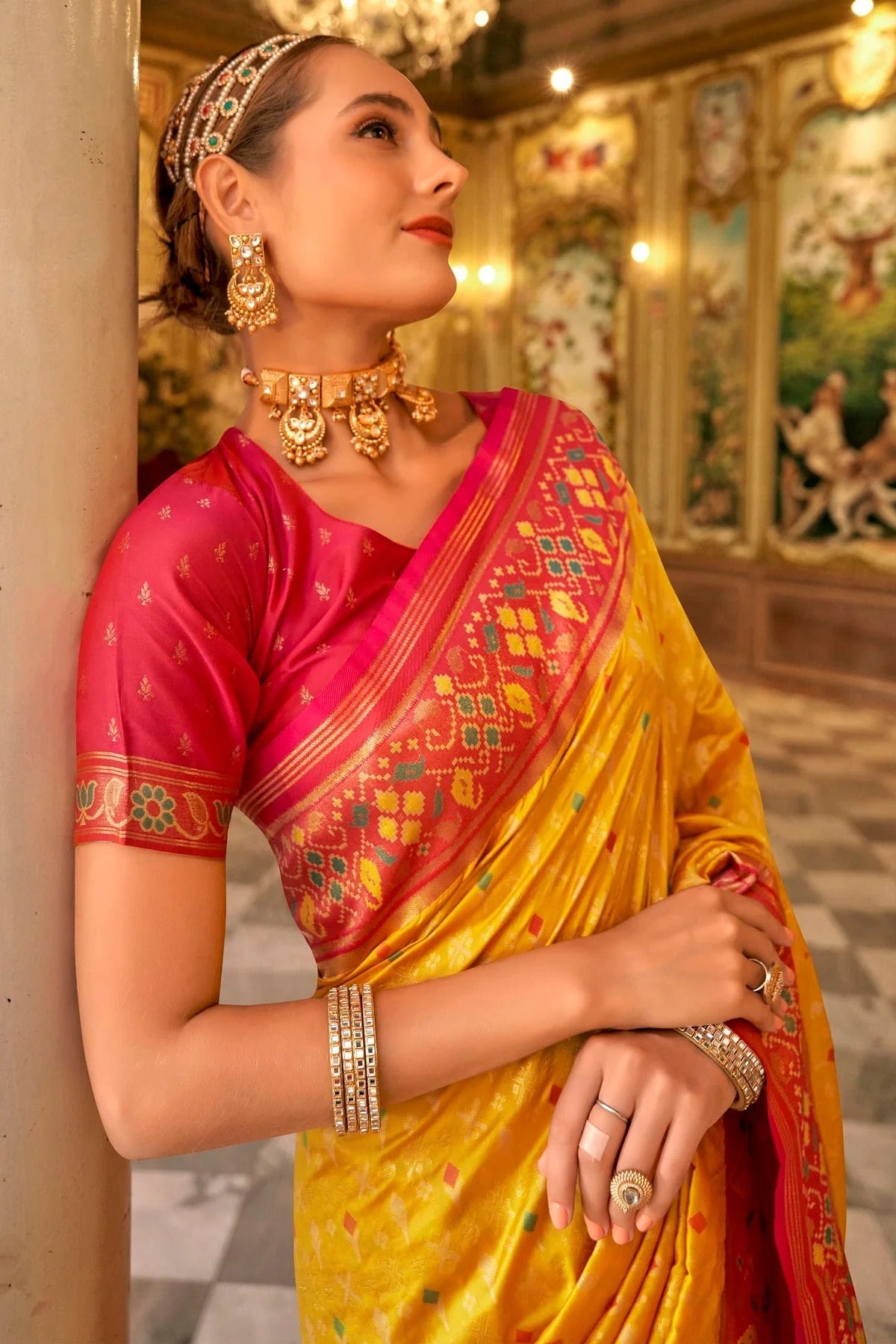 Yellow Colour Banarasi Silk Saree SD1110336 A