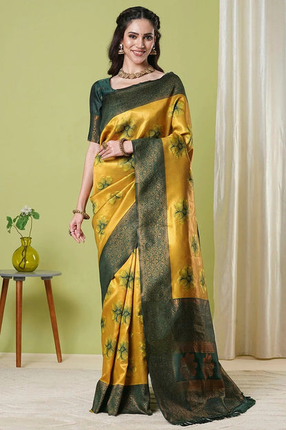 Yellow Colour Banarasi Silk Traditional Saree SD1112638