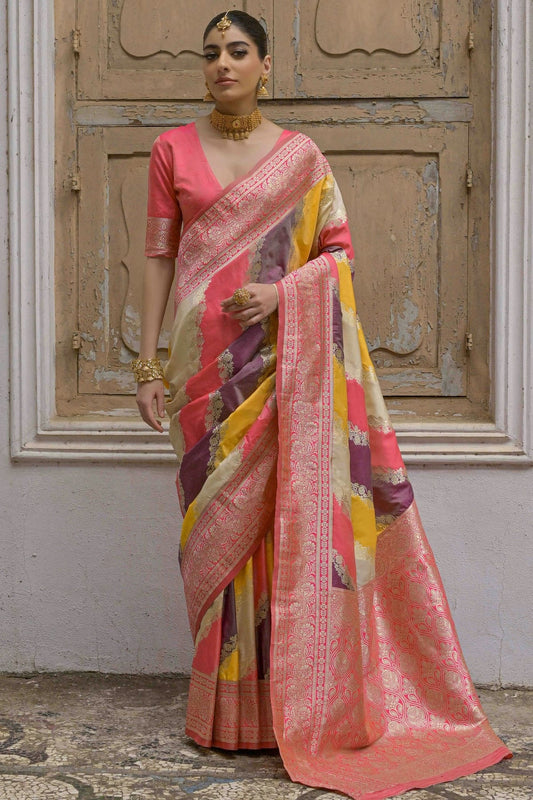Yellow Colour Banarasi Silk Traditional Saree SD1260044