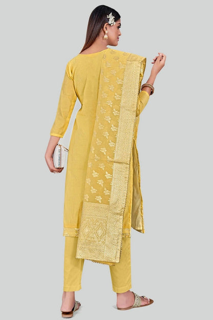 Yellow Colour Chanderi Silk Pant Style Suit SM1110600 A