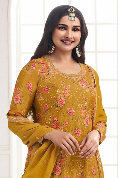 Yellow Colour Chinon Sharara Suit SM1110674 A