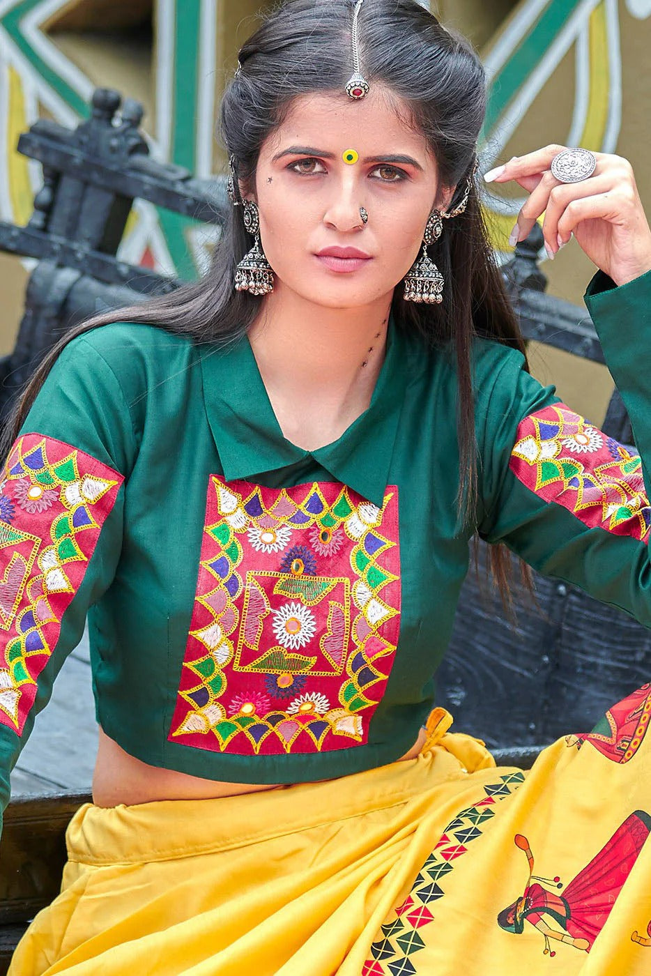 Yellow Colour Cotton Embroidery Lehenga Choli LC1150005 A