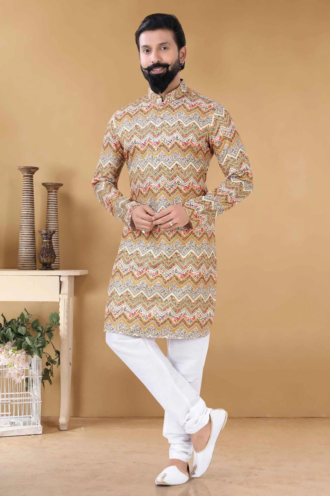 Yellow Colour Cotton Kurta Pajama KP1130079