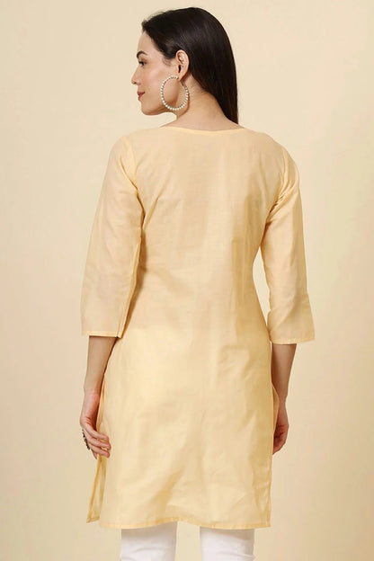Yellow Colour Cotton Readymade Top TP1110881 A