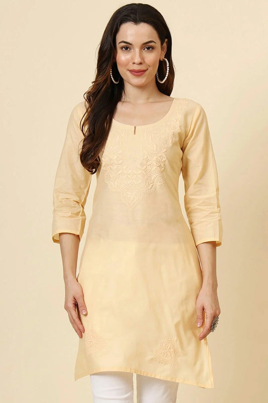 Yellow Colour Cotton Readymade Top TP1110881