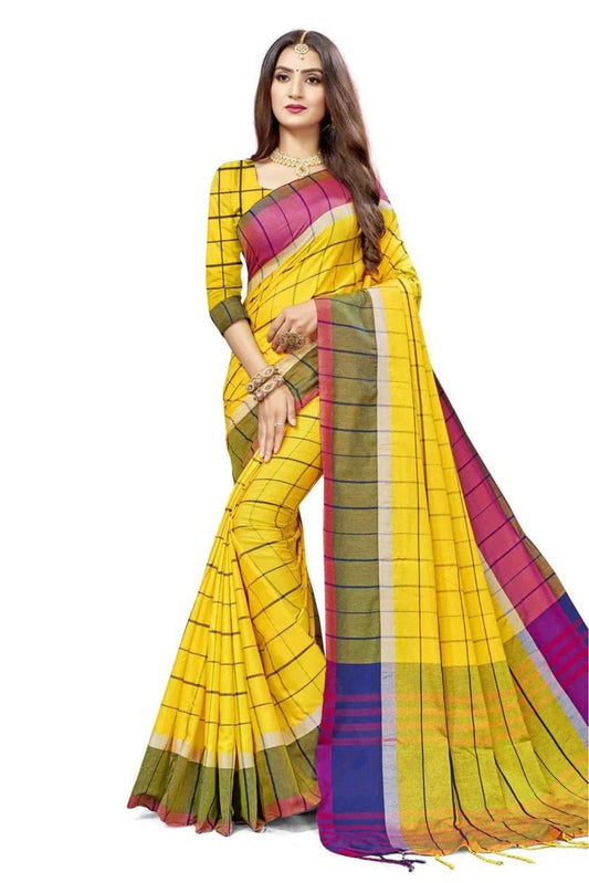 Yellow Colour Cotton Silk Printed Saree SD1100860