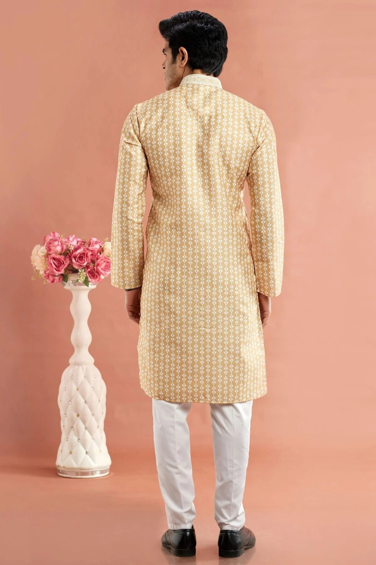 Yellow Colour Cotton Thread Work Kurta Pajama KP1230170 B