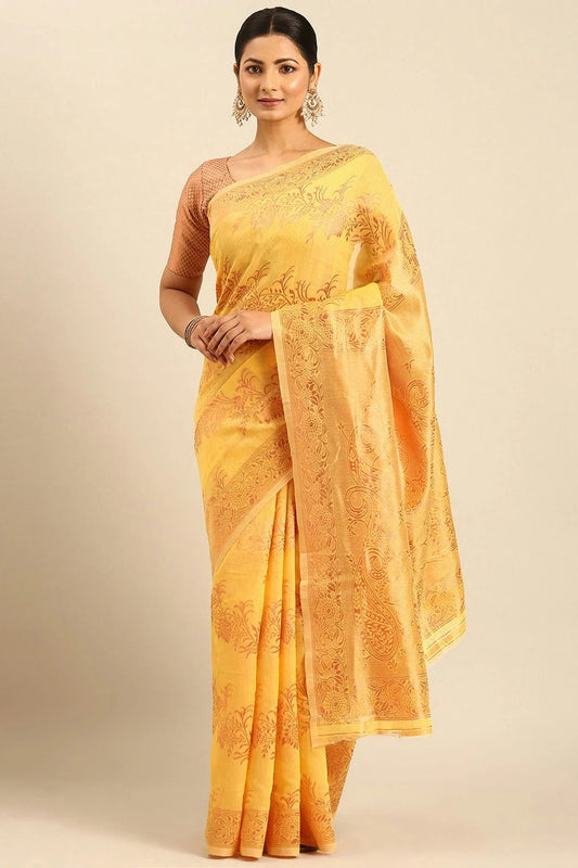 Yellow Colour Cotton Traditional Saree SD1102500