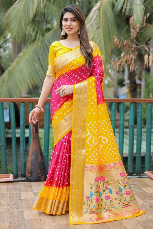 Yellow Colour Dola Silk Paithani Saree SD1110920