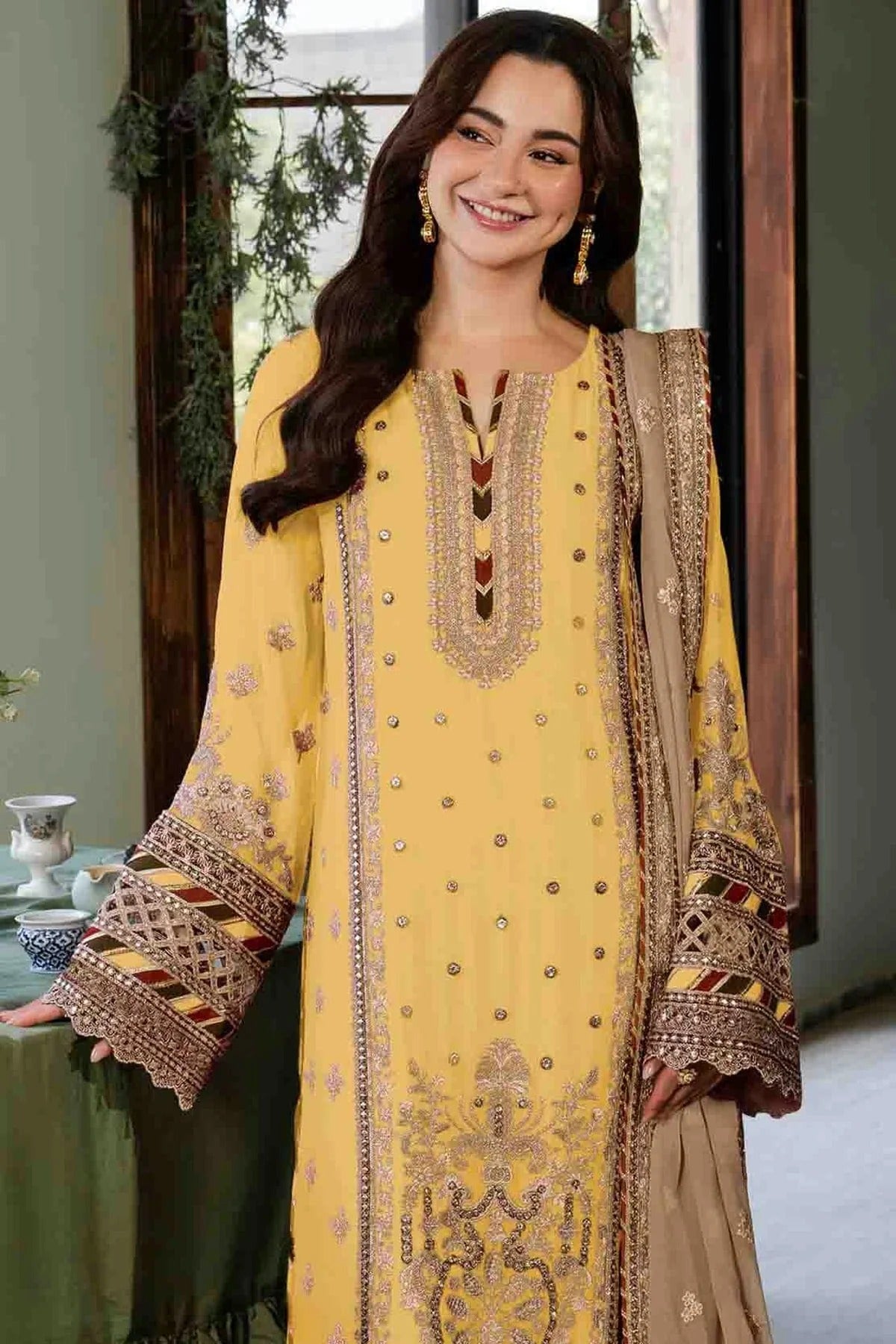 Yellow Colour Faux Georgette Pakistani Suit SM1140903 A