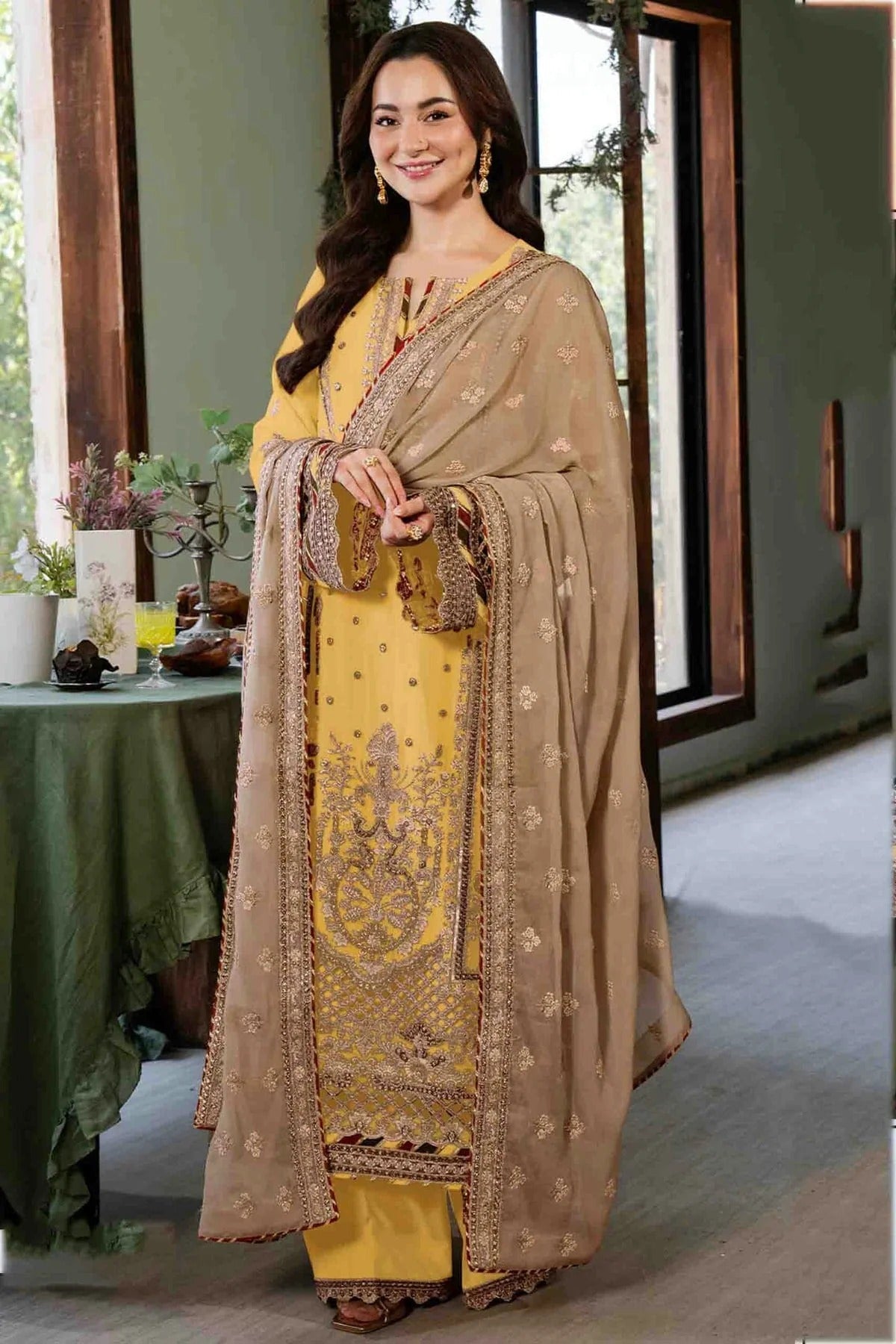 Yellow Colour Faux Georgette Pakistani Suit SM1140903