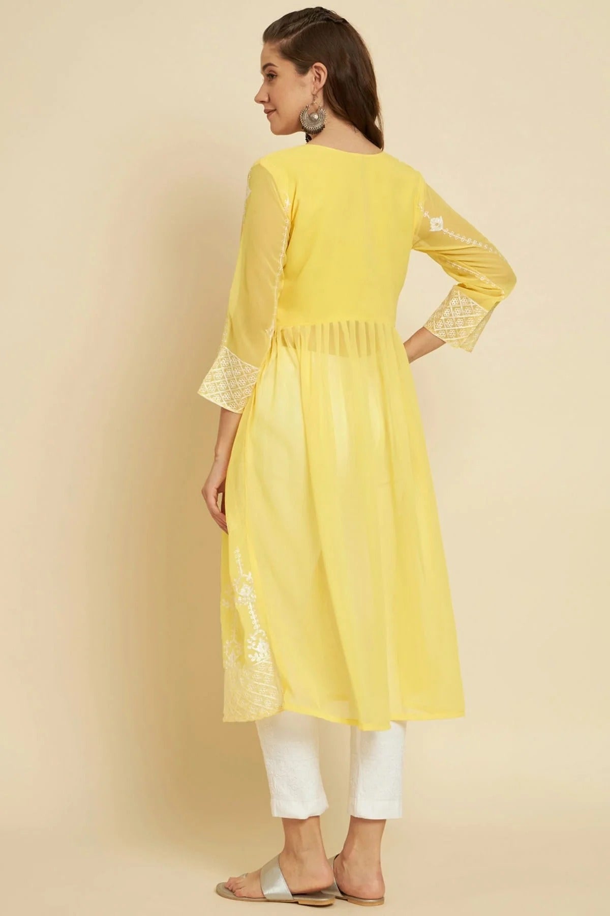 Yellow Colour Georgette Kurti KR1111036 A