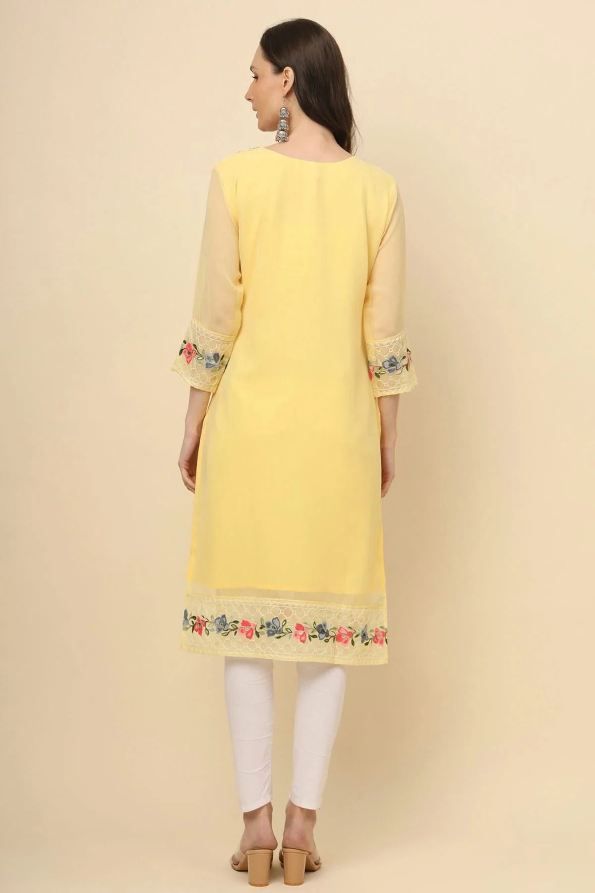 Yellow Colour Georgette Kurti KR1111193 A