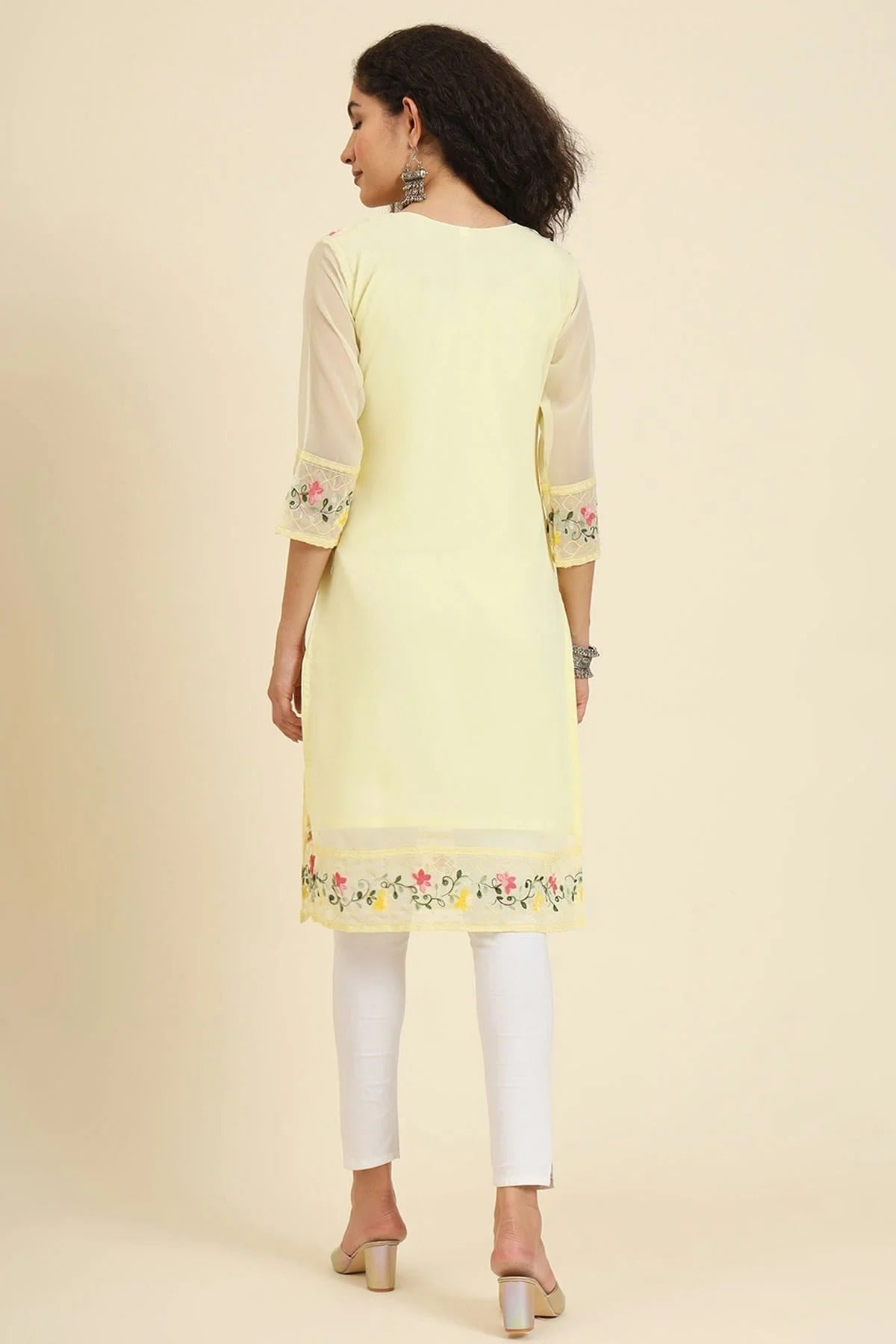 Yellow Colour Georgette Kurti KR1111237 A