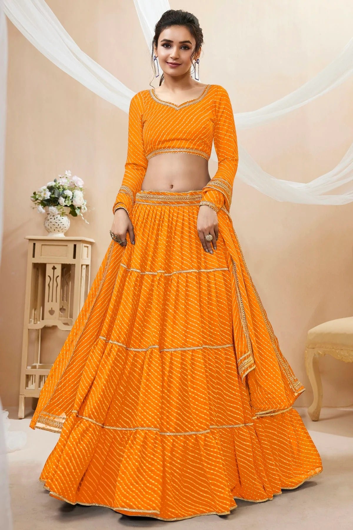 Yellow Colour Georgette Lehenga Choli LC1010281