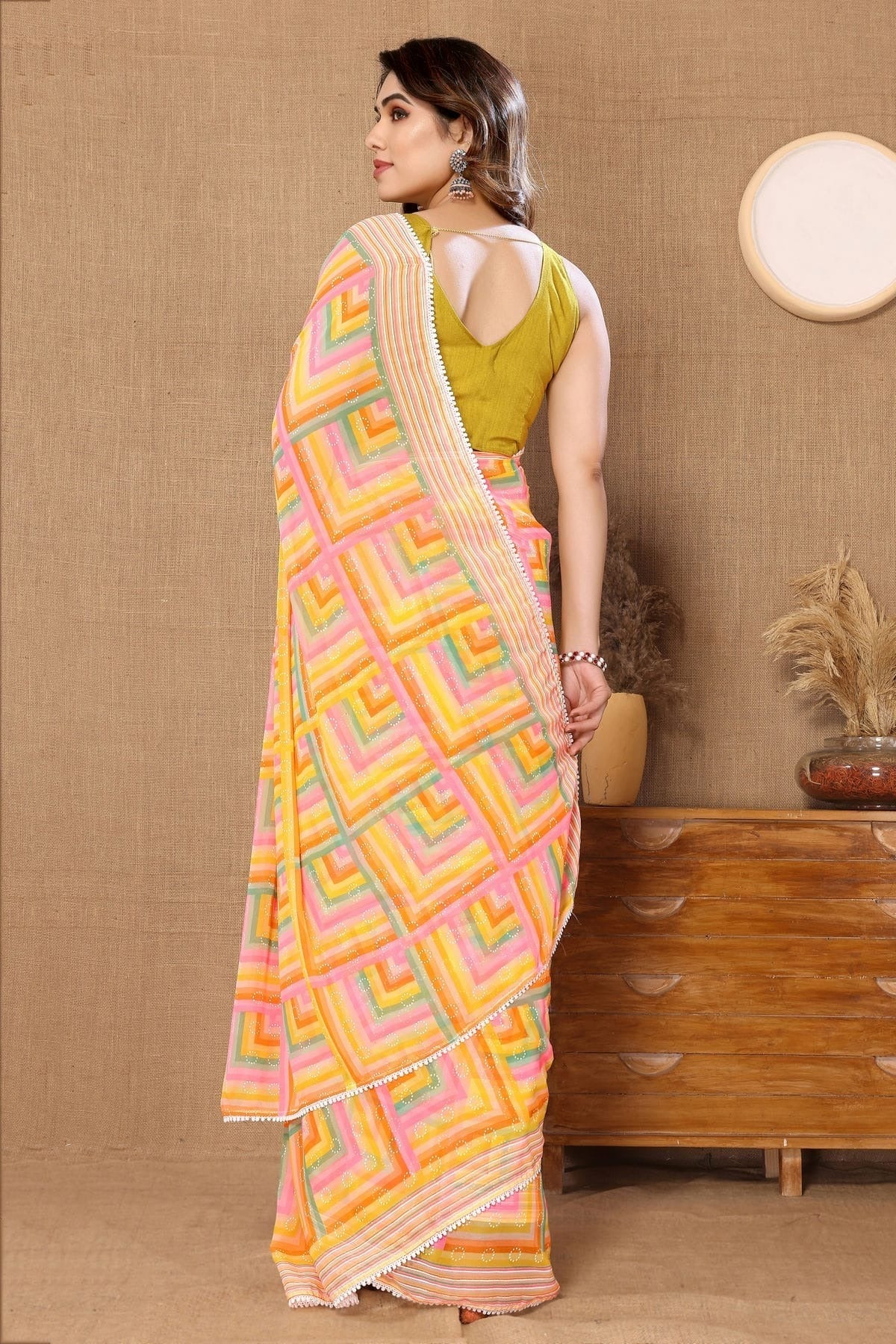 Yellow Colour Georgette Ready To Wear Saree SD1180009 A