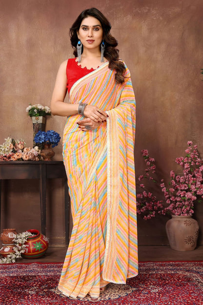 Yellow Colour Georgette Ready To Wear Saree SD1180012