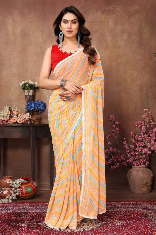 Yellow Colour Georgette Ready To Wear Saree SD1180012