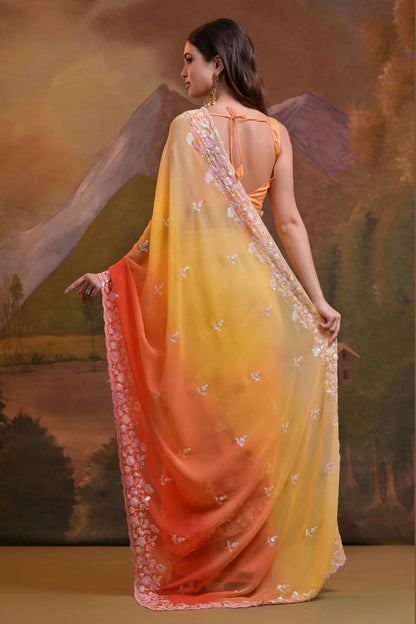 Yellow Colour Georgette Saree SD1110515 A
