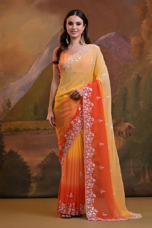 Yellow Colour Georgette Saree SD1110515