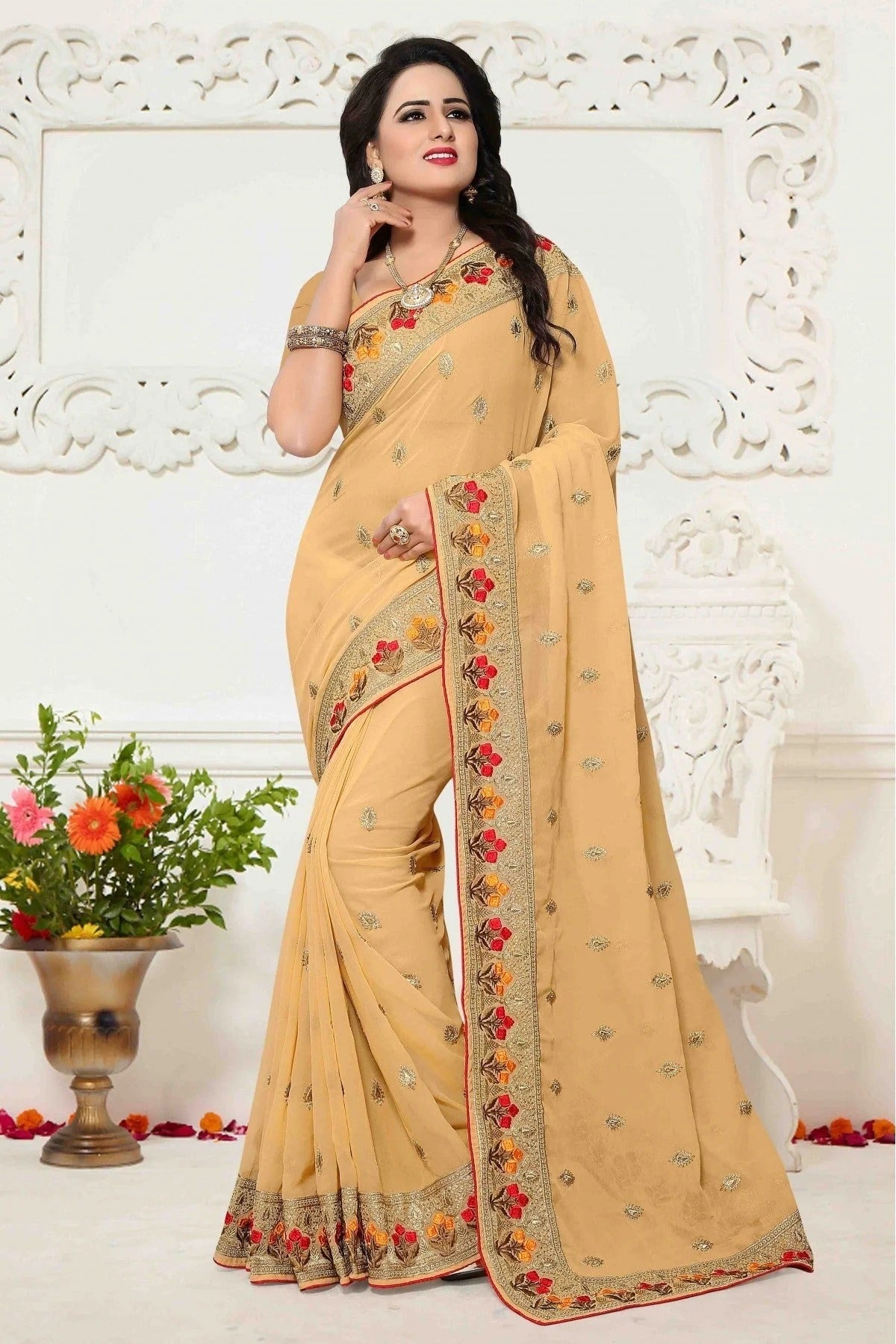 Yellow Colour Georgette Saree SD1120415