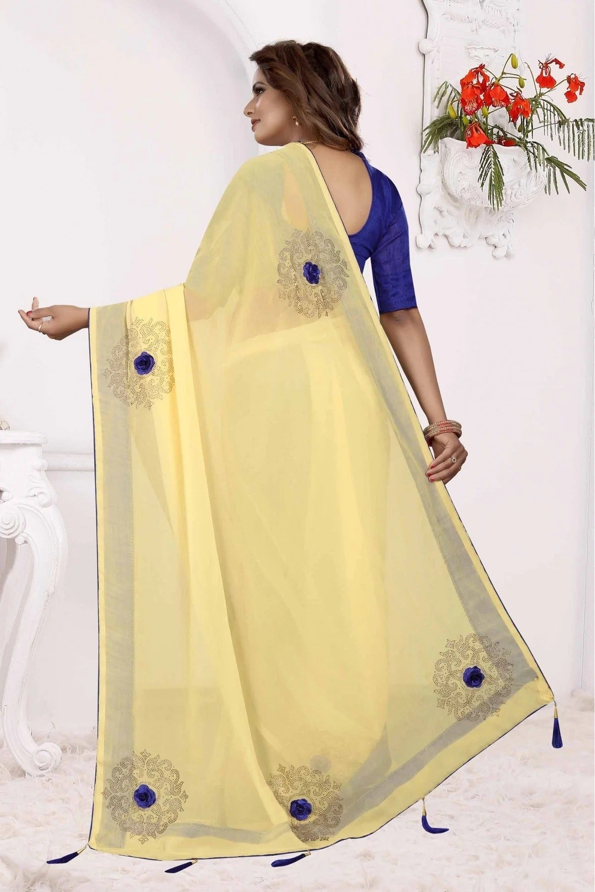 Yellow Colour Georgette Traditional Saree SD1120552 A