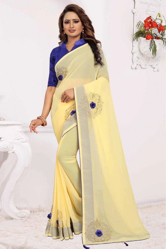 Yellow Colour Georgette Traditional Saree SD1120552