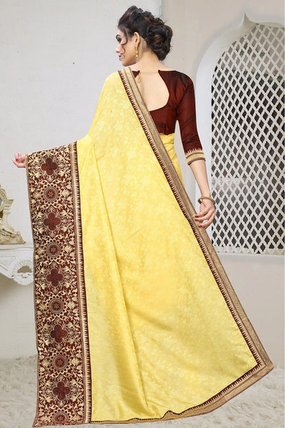 Yellow Colour Jacquard Silk Designer Saree SD1120523 A