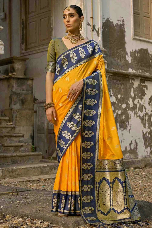 Yellow Colour Kanchi Silk Traditional Saree SD1260058