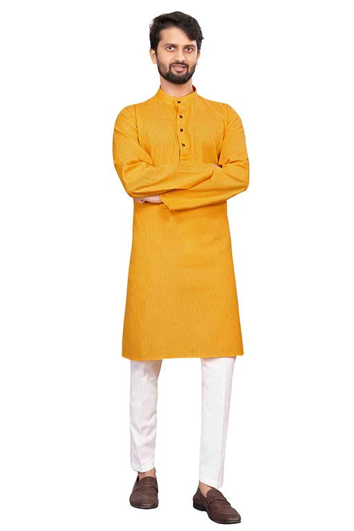 Yellow Colour Kurta Pajama In Cotton KP1210195