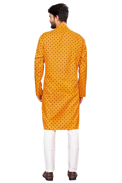 Yellow Colour Kurta Pajama In Cotton KP1210200 A