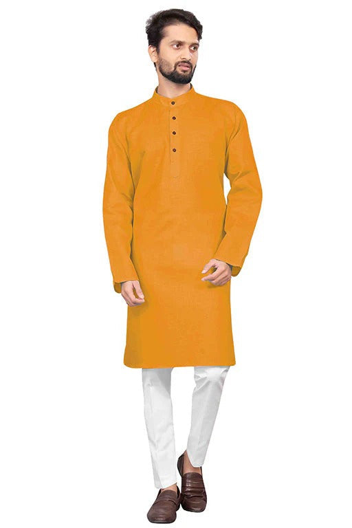 Yellow Colour Kurta Pajama In Cotton KP1210212