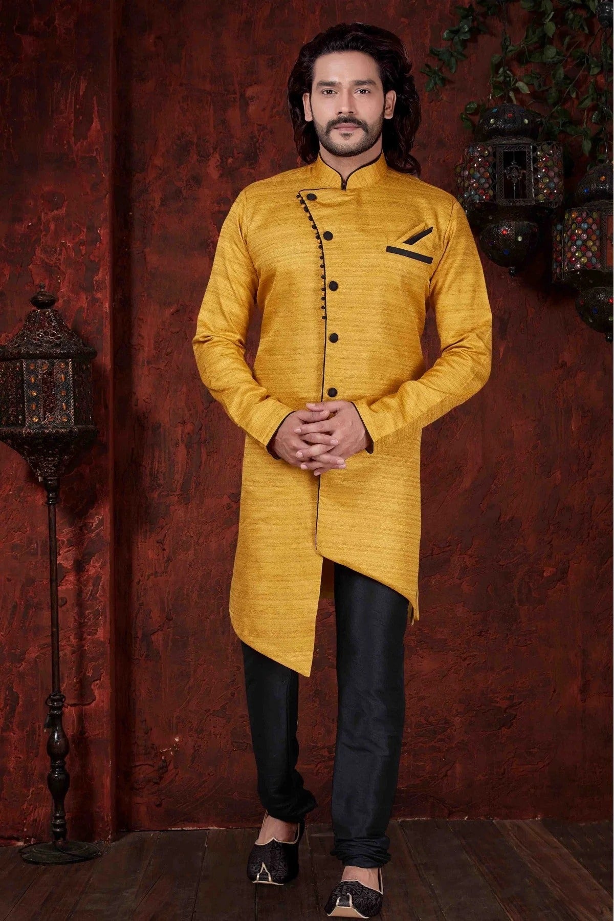 Yellow Colour Kurta Pajama In Silk Fabric KP1040041