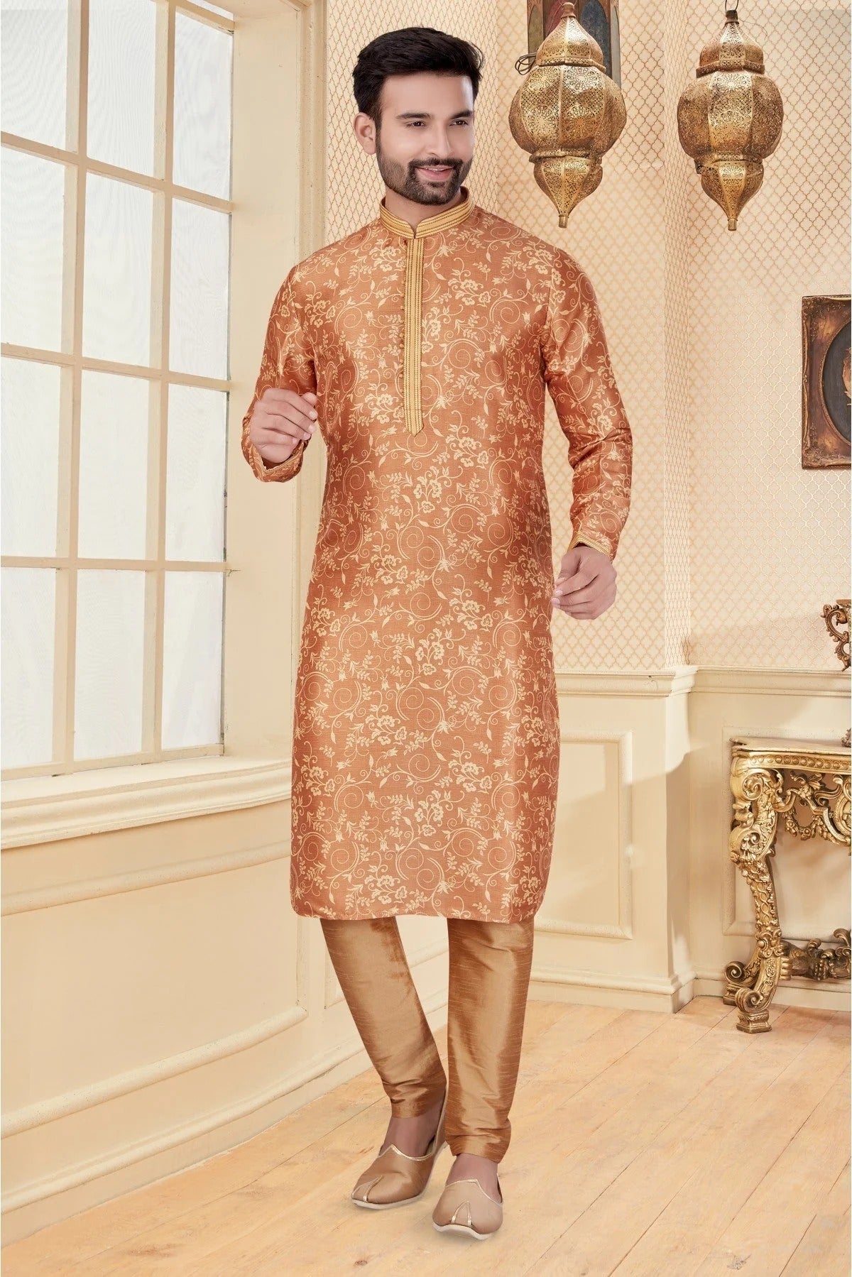 Yellow Colour Kurta Pajama In Silk Fabric KP1040103