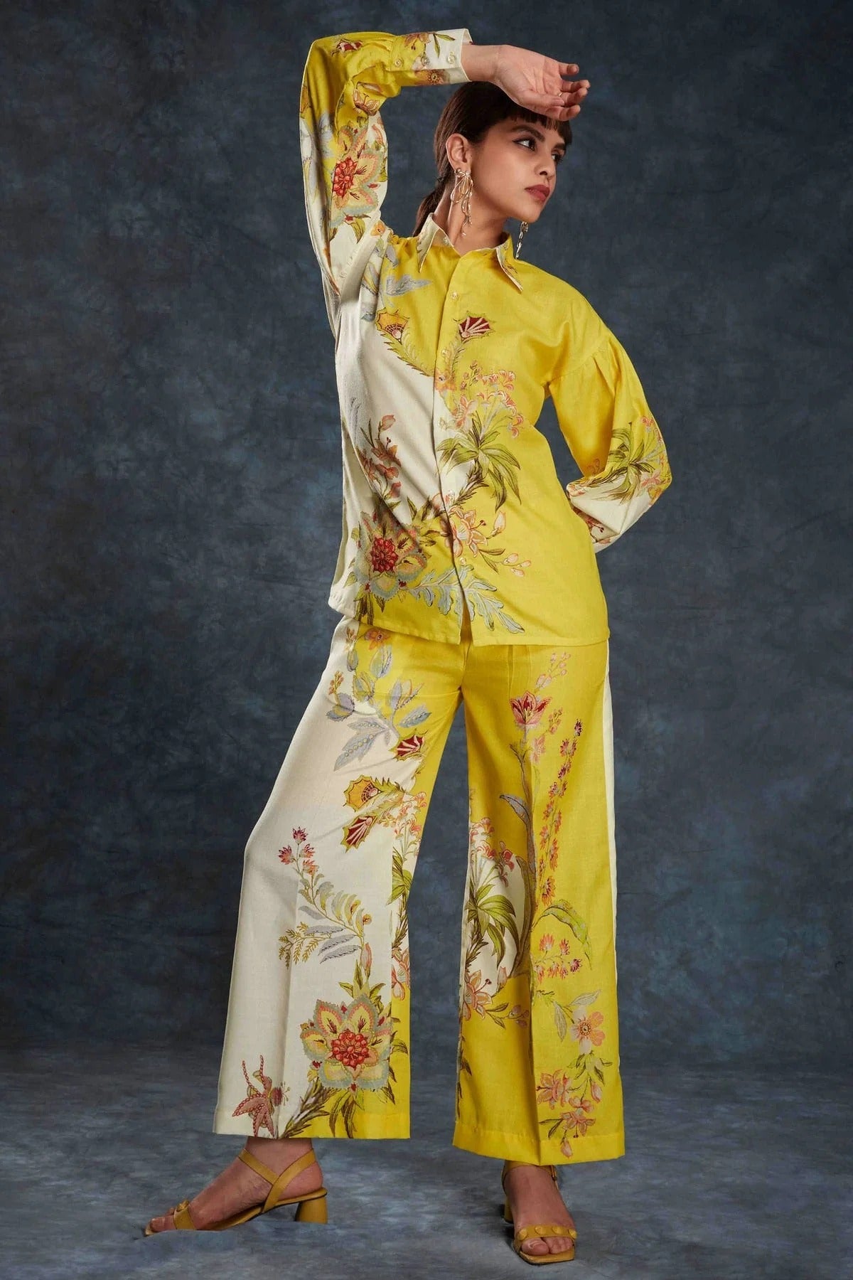 Yellow Colour Linen Co Ord Suit TP1080946 A