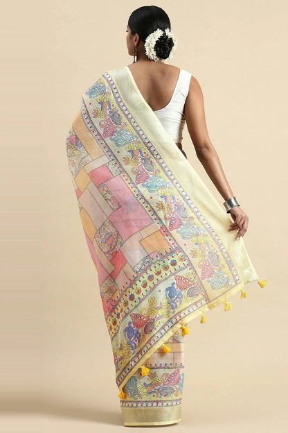 Yellow Colour Linen Saree SD1110335 A