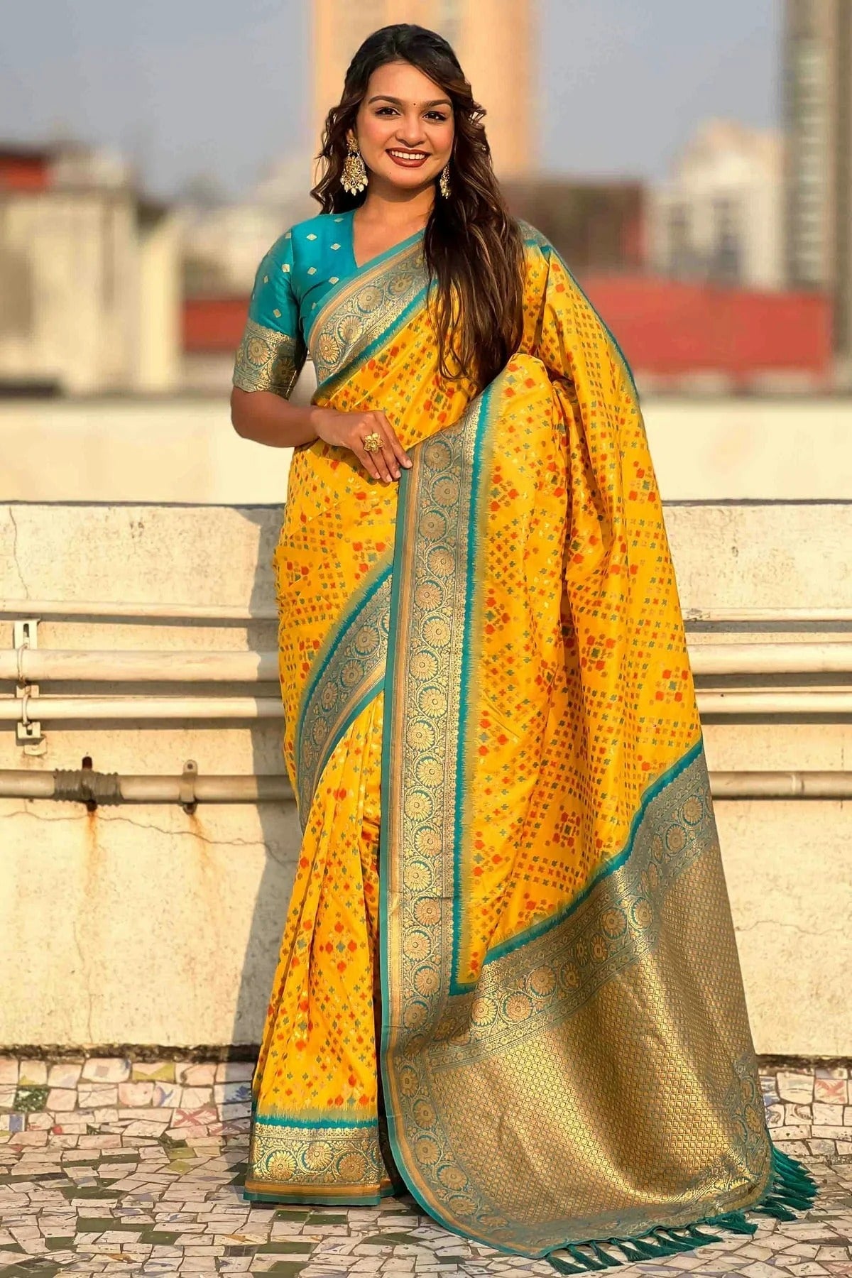 Yellow Colour Meenakari Work Patola Silk Traditional Sarees SD1113382