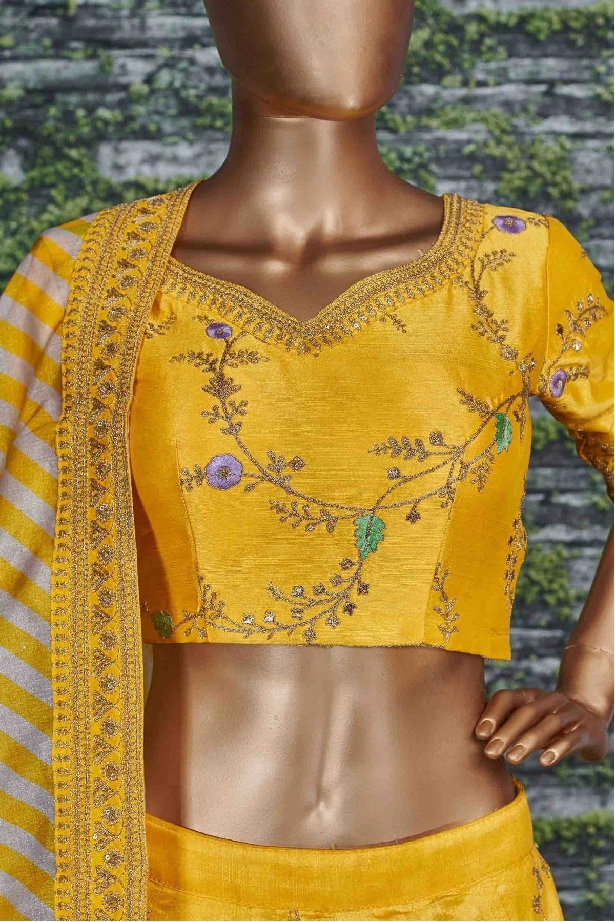 Yellow Colour Mulberry Silk Lehenga Choli LC1010055 B