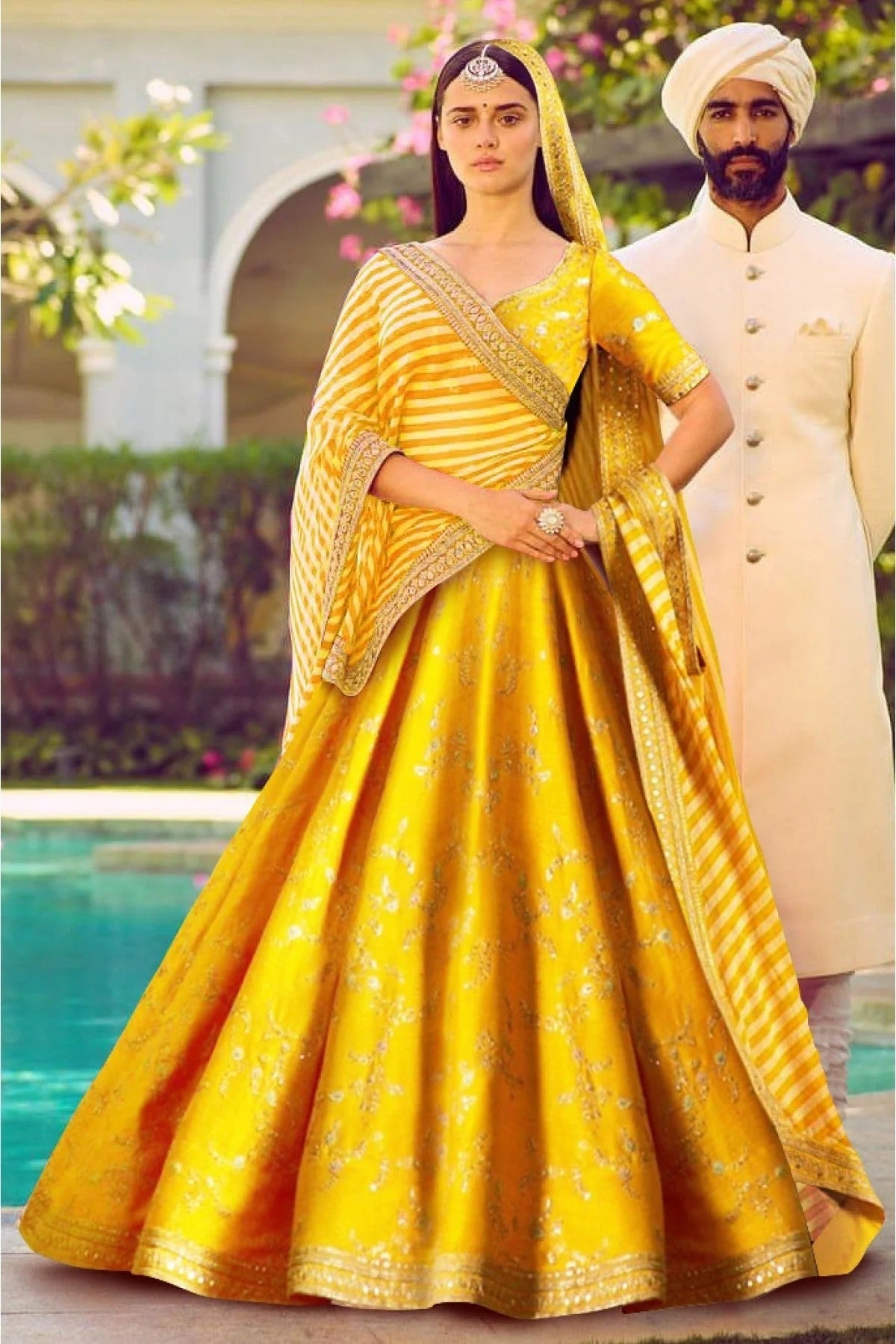 Yellow Colour Mulberry Silk Lehenga Choli LC1010055