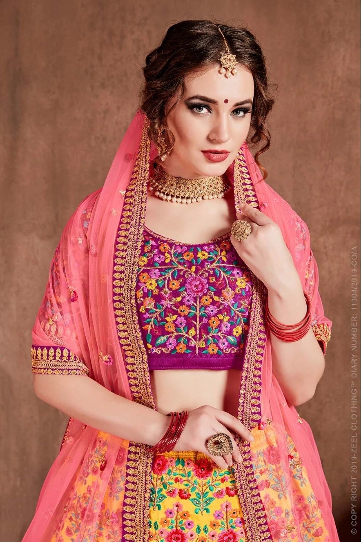 Yellow Colour Mulberry Silk Lehenga Choli LC1010088 C