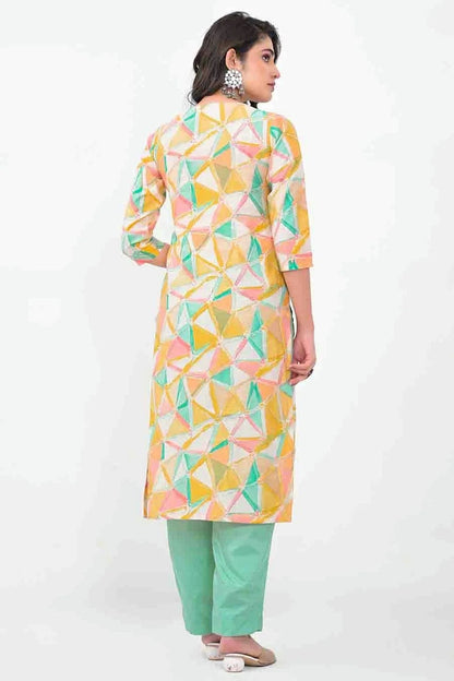 Yellow Colour Muslin Stitched Pant Style Suit SS1140727 A