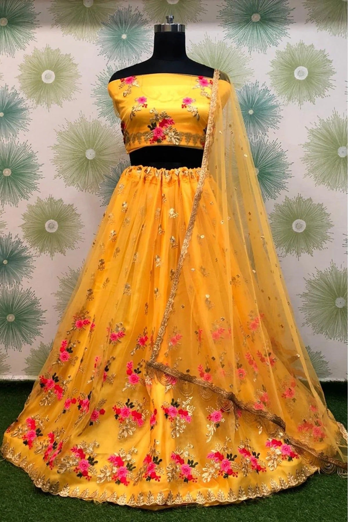 Yellow Colour Net Lehenga Choli LC1020084
