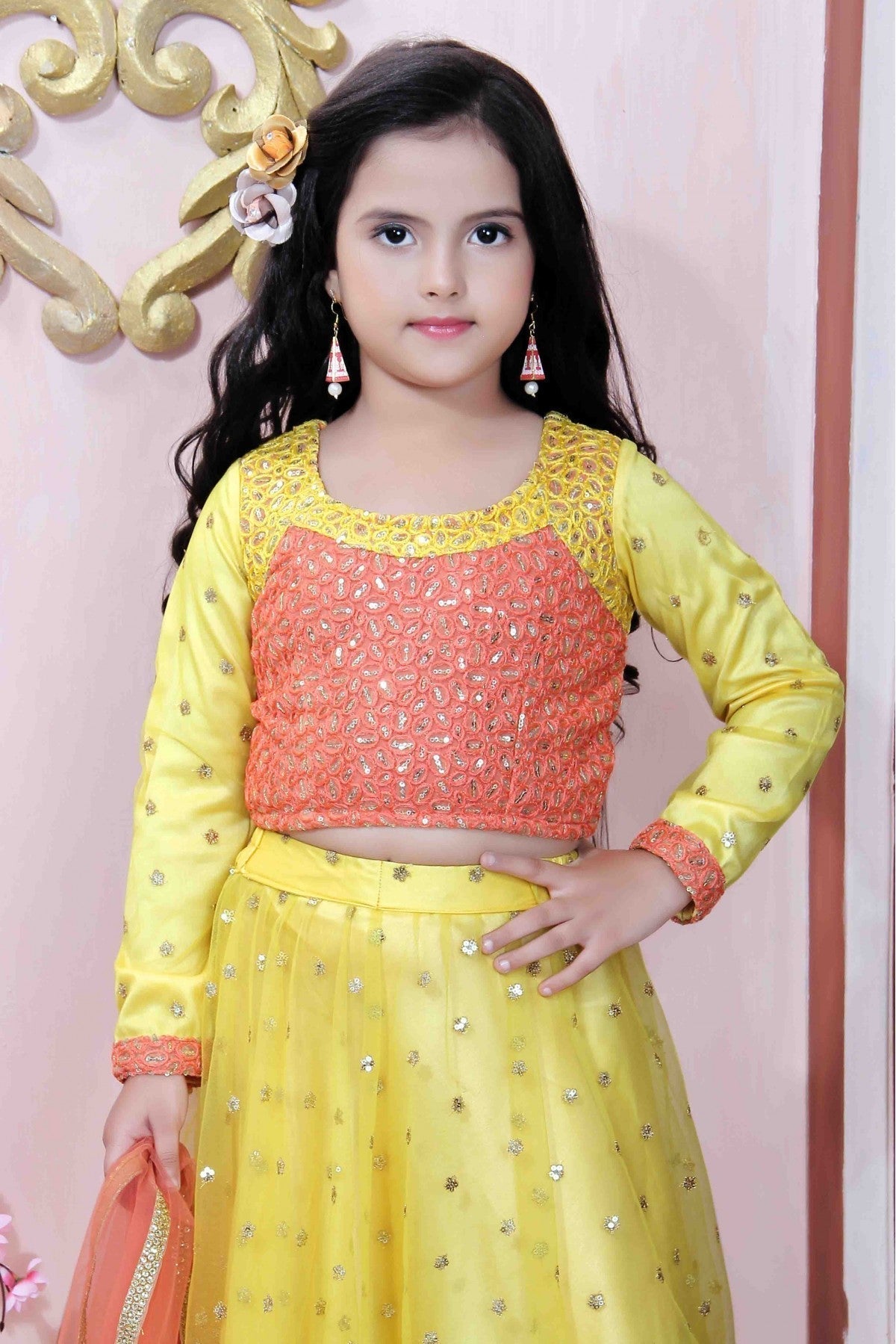 Yellow Colour Net Party Wear Lehenga Choli GW1070007 B
