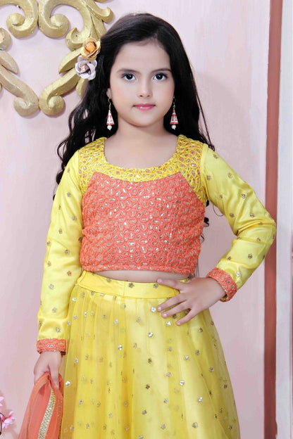Yellow Colour Net Party Wear Lehenga Choli GW1070007 B