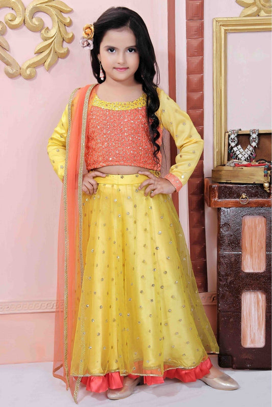 Yellow Colour Net Party Wear Lehenga Choli GW1070007