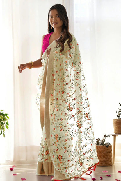 Yellow Colour Organza Designer Saree SD1111861 A