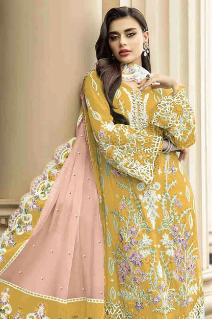 Yellow Colour Organza Pakistani Suit SM1140822 A